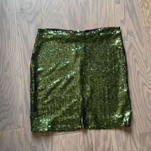 Sparkly green skirt